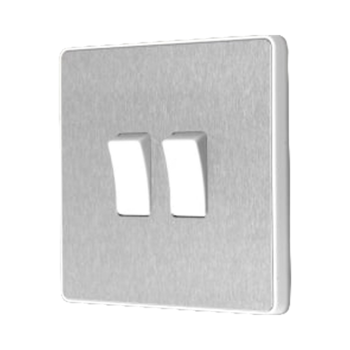 Additional view 13 of BG Evolve Brushed Steel 2G 2W Light Switch