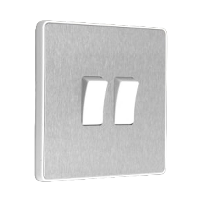 Additional view 14 of BG Evolve Brushed Steel 2G 2W Light Switch
