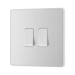 Side view of BG Evolve Brushed Steel 2G 2W Light Switch