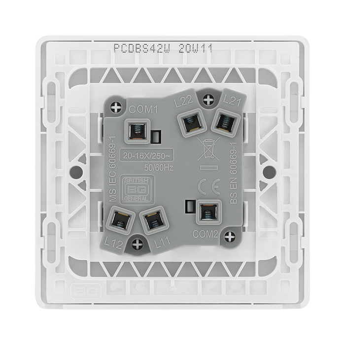 Additional view 6 of BG Evolve Brushed Steel 2G 2W Light Switch