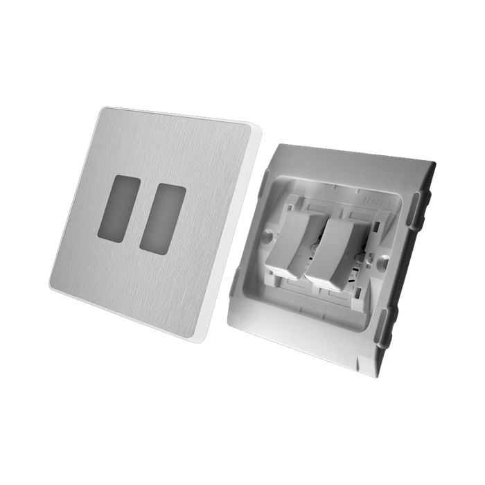 Additional view 8 of BG Evolve Brushed Steel 2G 2W Light Switch