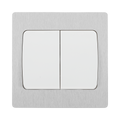 BG Evolve Brushed Steel 2G 2W Wide Rocker Light Switch PCDBS42WW