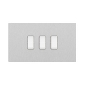 BG Evolve Brushed Steel 3G 2W Light Switch PCDBS432W