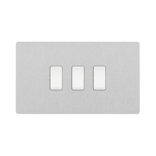 BG Evolve Brushed Steel 3G 2W Light Switch PCDBS432W