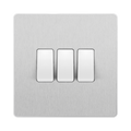BG Evolve Brushed Steel 3G 2W Light Switch PCDBS43W