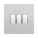 BG Evolve Brushed Steel 3G 2W Light Switch PCDBS43W