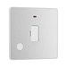 Front view of BG Evolve Brushed Steel 13A Unswitched Spur with LED and Flex Outlet