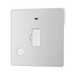 Side view of BG Evolve Brushed Steel 13A Unswitched Spur with LED and Flex Outlet