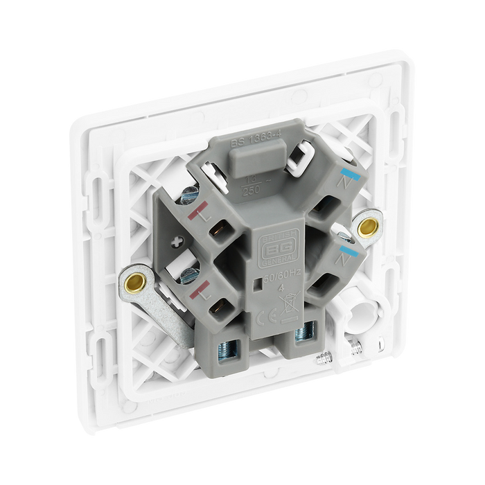 Additional view 5 of BG Evolve Brushed Steel 13A Unswitched Spur with LED and Flex Outlet