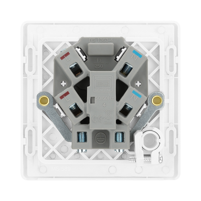 Additional view 6 of BG Evolve Brushed Steel 13A Unswitched Spur with LED and Flex Outlet