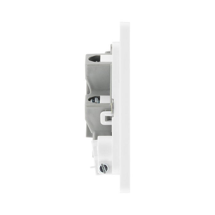 Additional view 7 of BG Evolve Brushed Steel 13A Unswitched Spur with LED and Flex Outlet