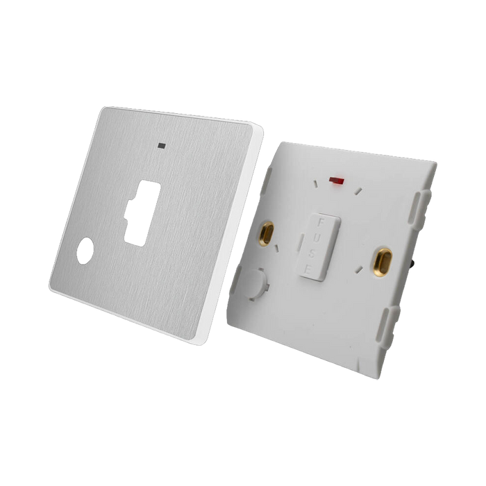 Additional view 8 of BG Evolve Brushed Steel 13A Unswitched Spur with LED and Flex Outlet