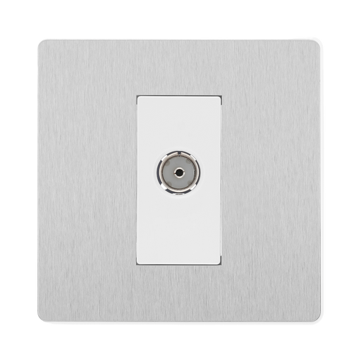 BG Evolve Brushed Steel Co-axial Socket PCDBS60W