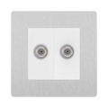 BG Evolve Brushed Steel Double Satellite Socket PCDBS612W
