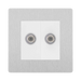 BG Evolve Brushed Steel Double Satellite Socket PCDBS612W