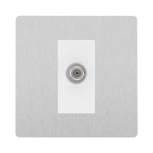 BG Evolve Brushed Steel Satellite Socket PCDBS61W