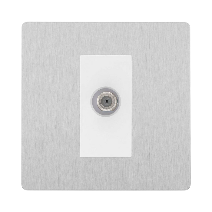 BG Evolve Brushed Steel Satellite Socket PCDBS61W