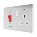 Additional view 12 of BG Evolve Brushed Steel 45A Cooker Switch with double pole switch and LED