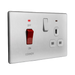 Additional view 14 of BG Evolve Brushed Steel 45A Cooker Switch with double pole switch and LED