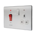 Additional view 15 of BG Evolve Brushed Steel 45A Cooker Switch with double pole switch and LED