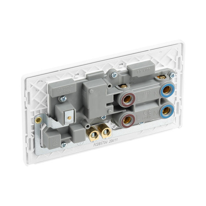 Additional view 5 of BG Evolve Brushed Steel 45A Cooker Switch with double pole switch and LED