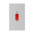 BG Evolve Brushed Steel 45A double pole switch with LED PCDBS72W