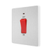 Rear view of BG Evolve Brushed Steel 45A double pole switch with LED
