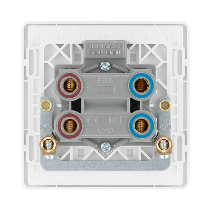 Additional view 6 of BG Evolve Brushed Steel 45A double pole switch with LED