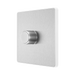 BG Evolve Brushed Steel 1G Dimmer Switch PCDBS81W – angled view