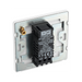 BG Evolve Brushed Steel 1G Dimmer Switch PCDBS81W – rear view