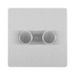 BG Evolve Brushed Steel 2G Dimmer Switch PCDBS82W – straight-on front view