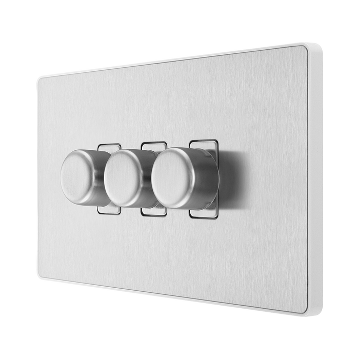 Rear view of BG Evolve Brushed Steel 3G Dimmer Switch