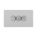BG Evolve Brushed Steel 3G Dimmer Switch PCDBS83W – front view