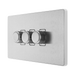 BG Evolve Brushed Steel 3G Dimmer Switch PCDBS83W – angled view