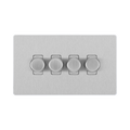 BG Evolve Brushed Steel 4G Dimmer Switch PCDBS84W – front view
