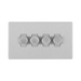 BG Evolve Brushed Steel 4G Dimmer Switch PCDBS84W – front view
