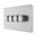 BG Evolve Brushed Steel 4G Dimmer Switch PCDBS84W – angled view