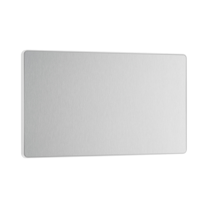 Front view of BG Evolve Brushed Steel Double Blank Plate