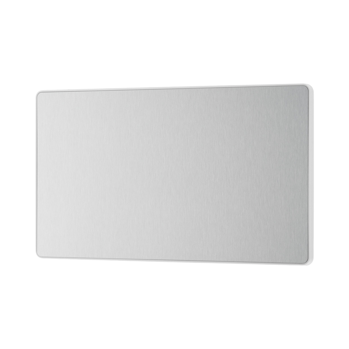 Side view of BG Evolve Brushed Steel Double Blank Plate