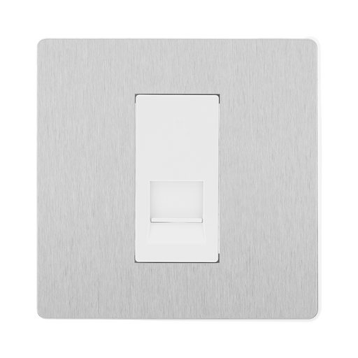 BG Evolve Brushed Steel Secondary Telephone Socket PCDBSBTS1W