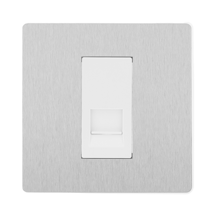 BG Evolve Brushed Steel Secondary Telephone Socket PCDBSBTS1W
