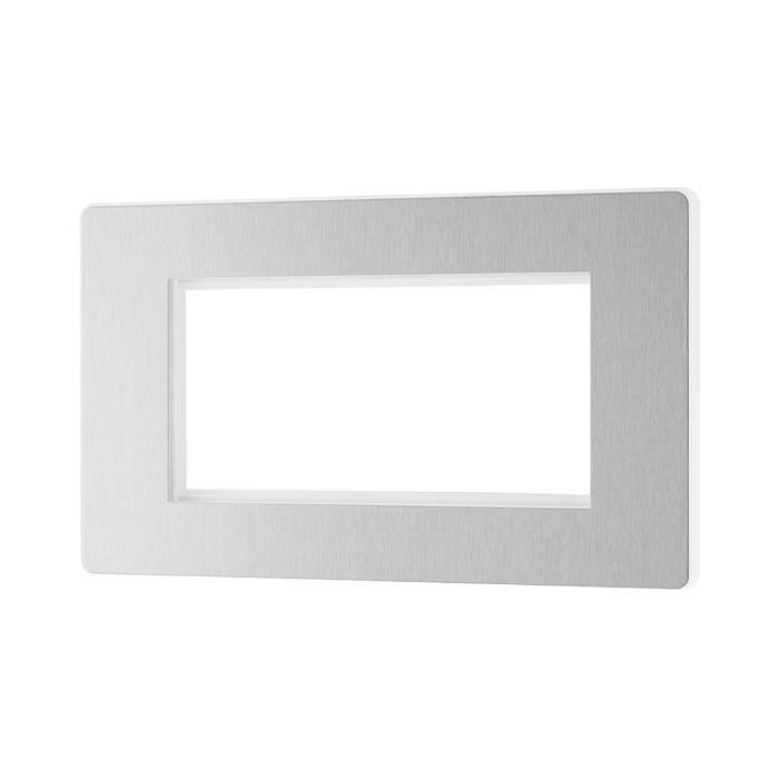 Side view of BG Evolve Brushed Steel 4G Euro Module Plate