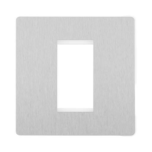 BG Evolve Brushed Steel 1G Euro Module Plate PCDBSEMS1W