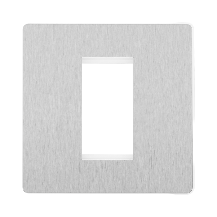 BG Evolve Brushed Steel 1G Euro Module Plate PCDBSEMS1W