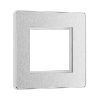BG Evolve Brushed Steel 2G Euro Module Plate PCDBSEMS2W