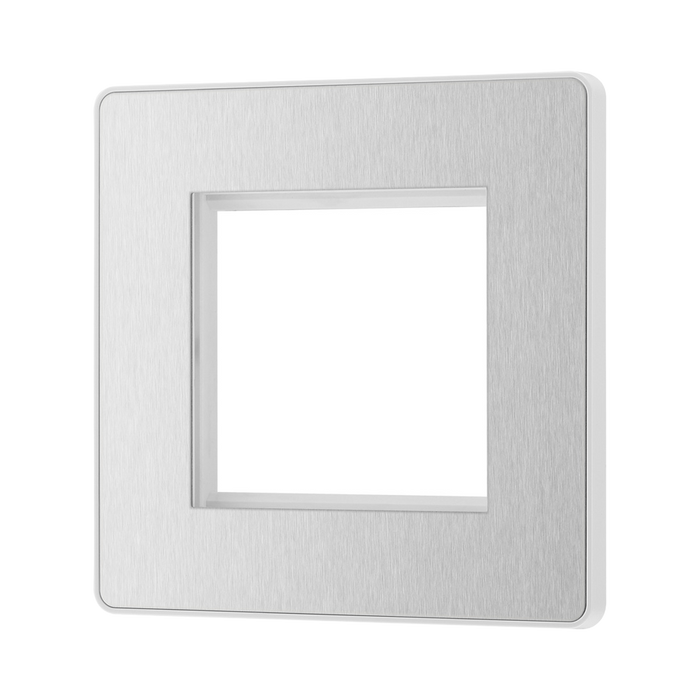 Side view of BG Evolve Brushed Steel 2G Euro Module Plate