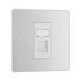 Front view of BG Evolve Brushed Steel RJ45 Cat5E Data Outlet