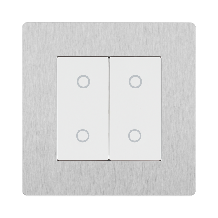 BG Evolve Brushed Steel 2G Master Touch Dimmer Switch PCDBSTDM2W