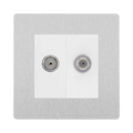 BG Evolve Brushed Steel TV & Satellite Socket PCDBSTVSATW
