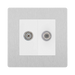 BG Evolve Brushed Steel TV & Satellite Socket PCDBSTVSATW